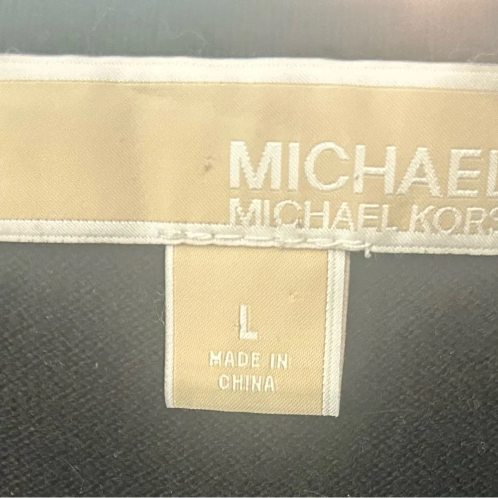 Michael Kors Black Zip-Front Cardigan with MK Pull